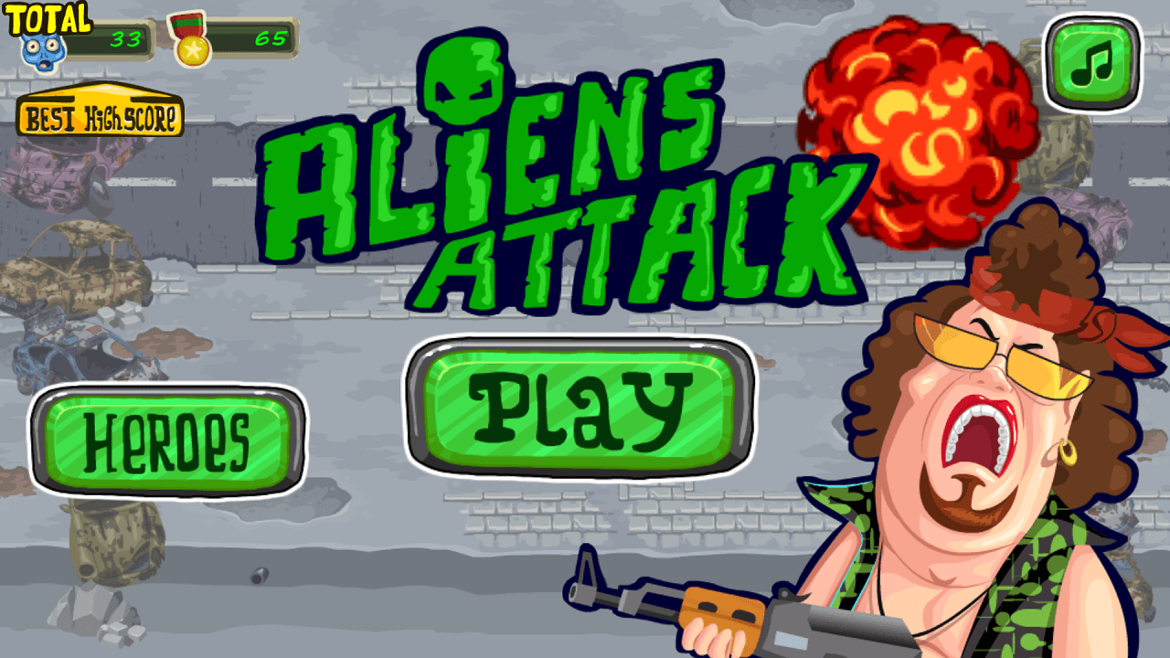 Aliens Attack game screenshot